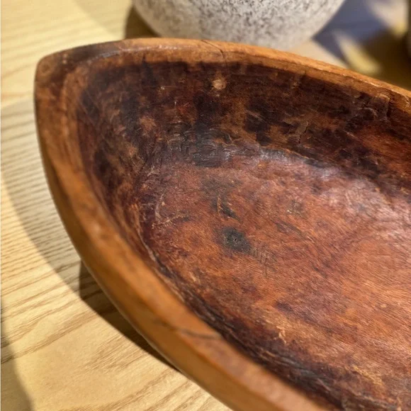 Vintage wooden dough bowl